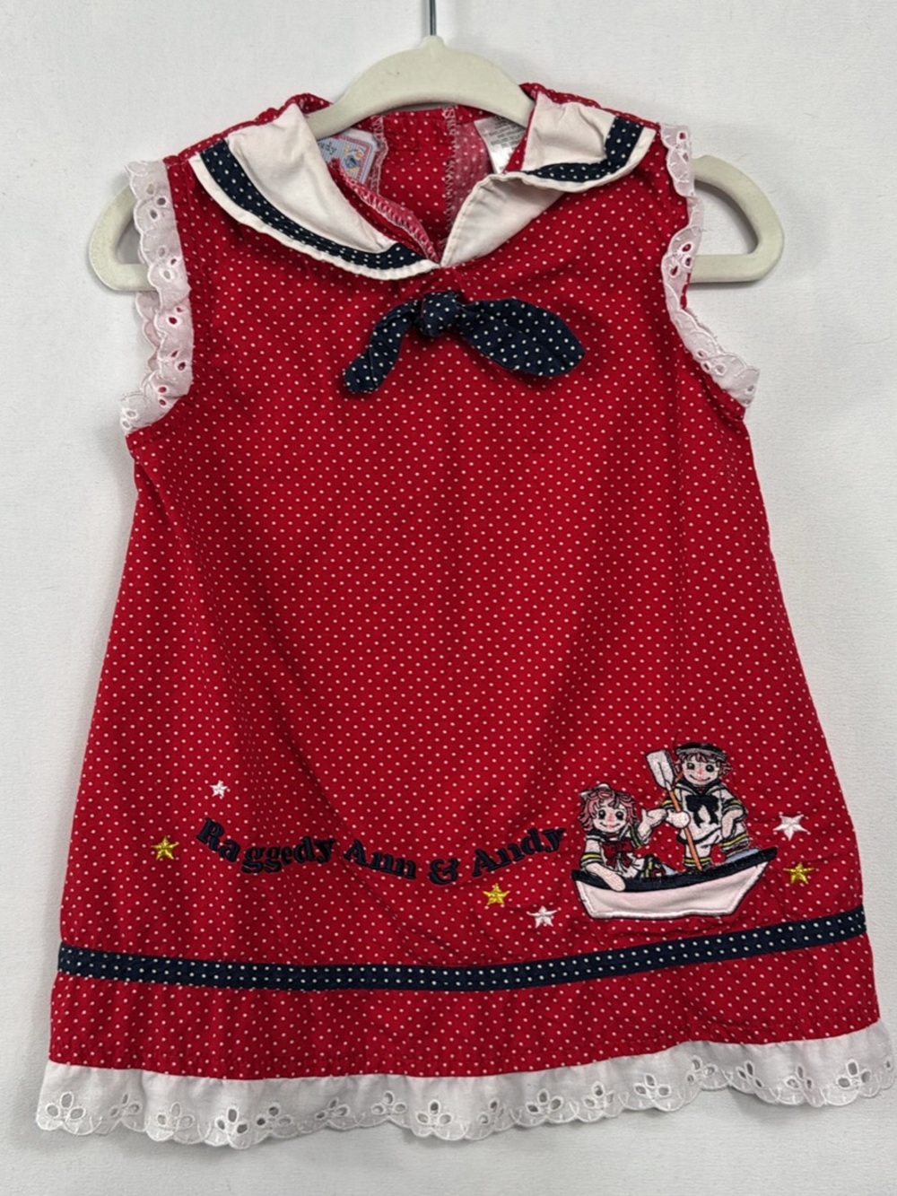 Raggedy Ann & Andy Red Polka Dot Sailor Dress
